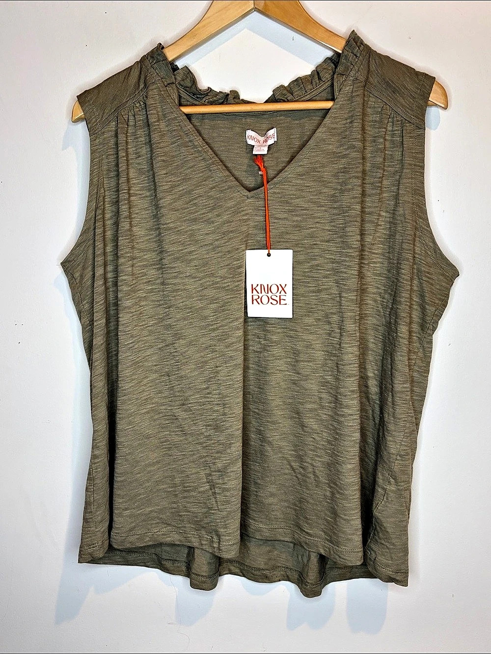 Knox Rose Ruffled Green Tunic Size Large NWT